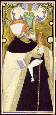 Historiated initial 'I' depicting St. Augustine (vellum) von Master of San Michele of Murano