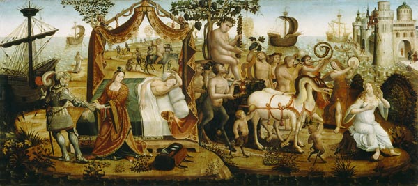 Ariadne in Naxos, from the Story of Theseus von Master of the Campana Cassoni