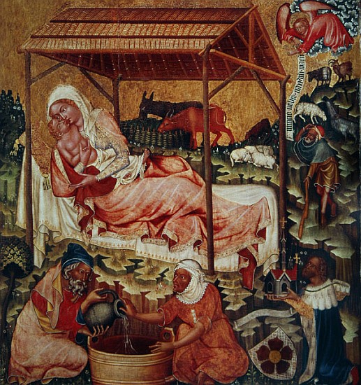 Nativity, c.1350 (tempera on wood) von Master of the Cycle of Vyssi Brod