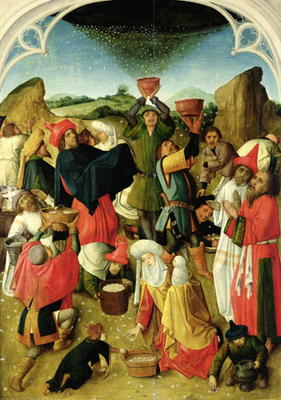 Gathering of the Manna (oil on panel) von Master of the Gathering of the Manna