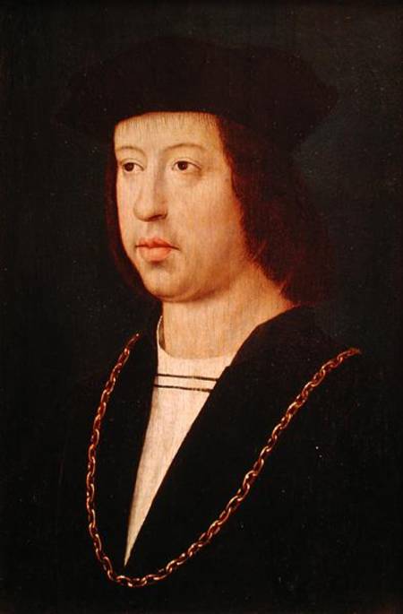 Portrait of Ferdinand II (1452-1516) King of Spain von Master of the Legend of St. Madeleine