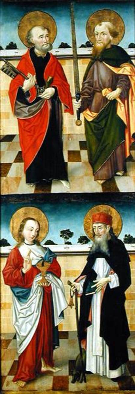 Top: St. Peter Holding a Key and St. Paul Holding a Sword; Bottom: St. John the Evangelist Holding a von Master of the Luneburg Footwashers