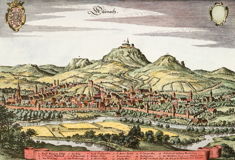 Eisenach mit Wartburg von Matthäus Merian der Ältere