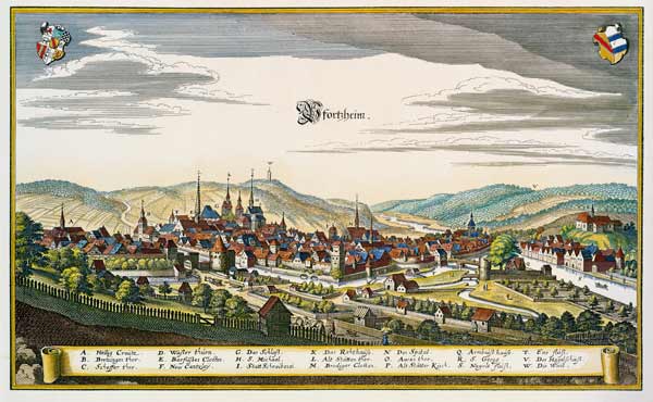 Pforzheim um 1650 von Matthäus Merian der Ältere