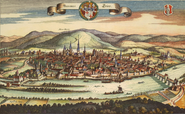 Gesamtansicht der Stadt Trier von Matthäus Merian der Ältere