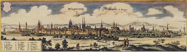 Mühlhausen, Ansicht von Matthäus Merian der Ältere