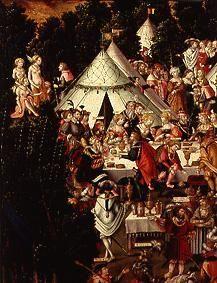 Das Festmahl im Zeltlager (Detail aus dem Gemälde Die Zerstörung Trojas) 1540