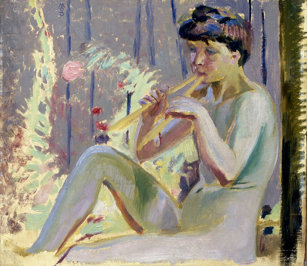 Junges, Flöte spielendes Mädch. von Maurice Denis