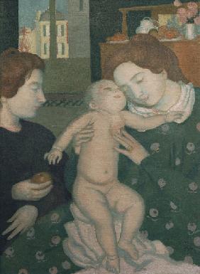 Mutter und Kind mit Apfel 1897