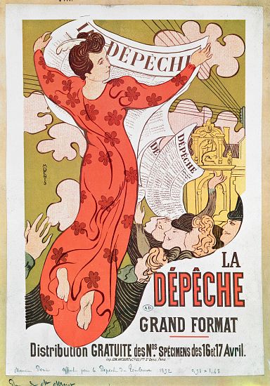 Poster advertising 'La Depeche de Toulouse' newspaper von Maurice Denis