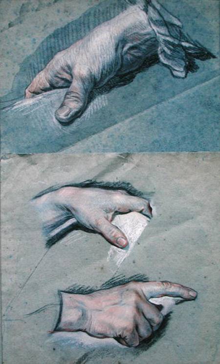 Study of the Hands of a Man von Maurice Quentin de La Tour