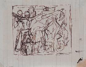 3. Entwurf zum Gemälde `Die Nacht´. 1918