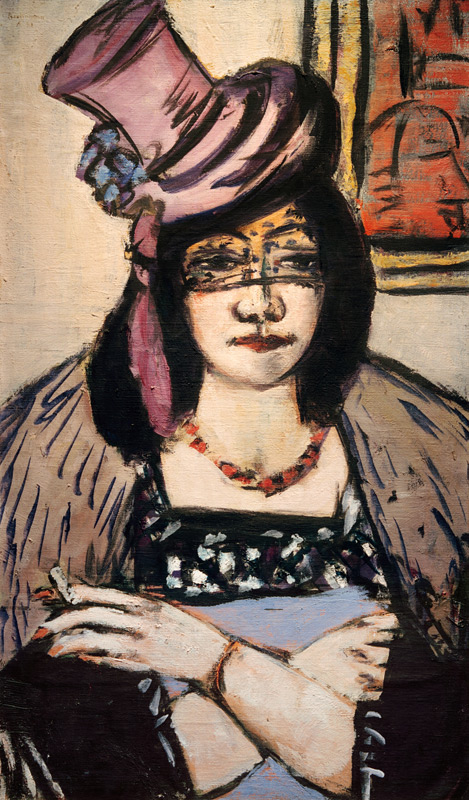 Dame mit Hut und Schleier von Max Beckmann