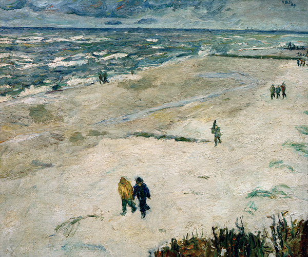 Leute nach der Arbeit am Meer (Am Strand von Wangerooge) von Max Beckmann