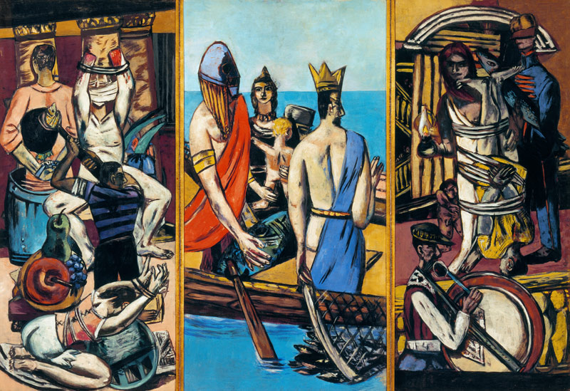 Triptychon Abfahrt. 1932/1933. Totale. von Max Beckmann