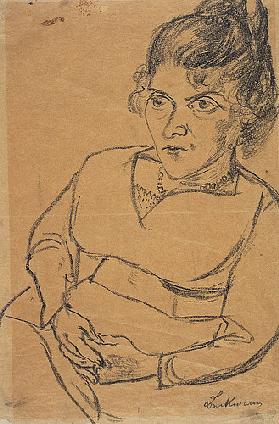 Bildnis Fridel Battenberg, Halbfigur sitzend. 1920