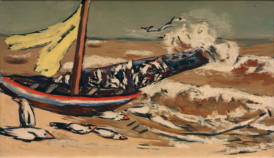 Braunes Meer mit Möwen von Max Beckmann