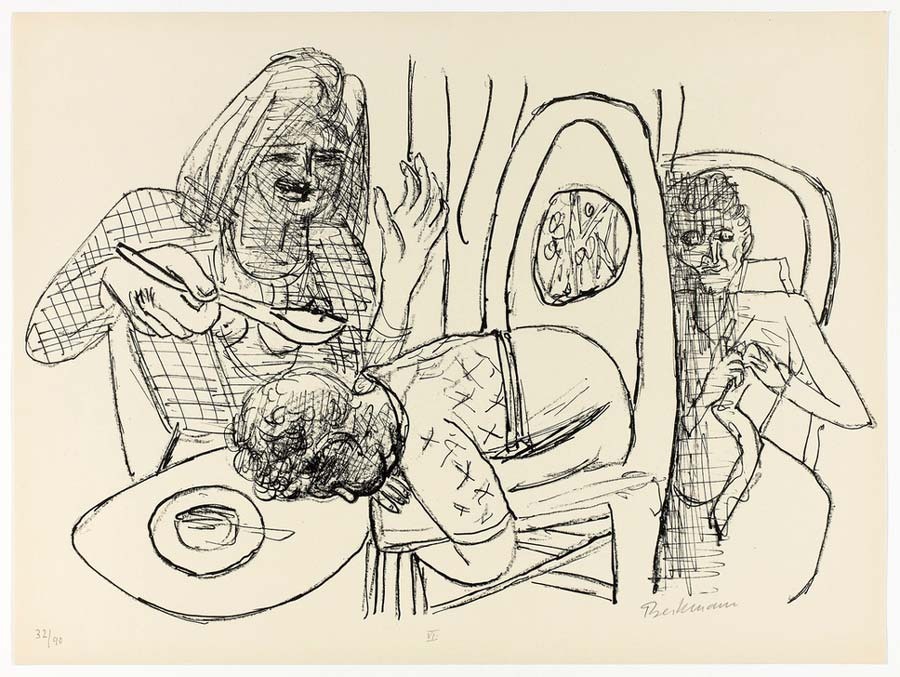 I Dont Want to Eat My Soup, plate six from Day and Dream von Max Beckmann