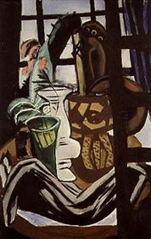 Stilleben mit Atelierfenster. 1931. von Max Beckmann