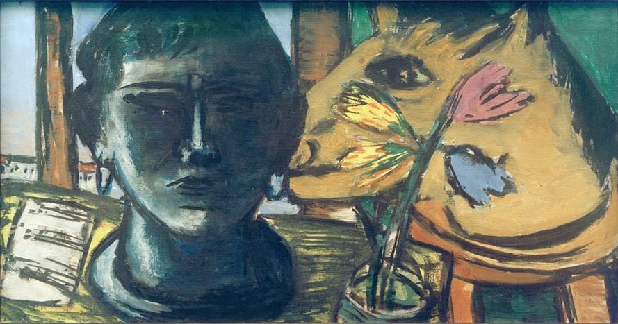 Stilleben mit Skulptur von Max Beckmann