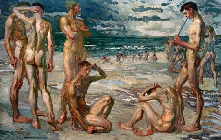 Junge Männer am Meer 1905