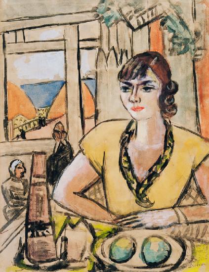 Porträt Quappi im Strandcafé 1934