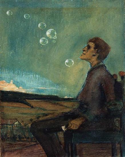 Selbstbildnis mit Seifenblasen um 1898