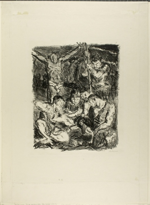 Throwing Dice Before the Cross, plate six from Sechs Lithographien zum Neuen Testament von Max Beckmann