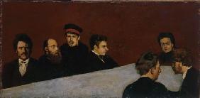 Tafelrunde von Klingers Freunden in Berlin 1876