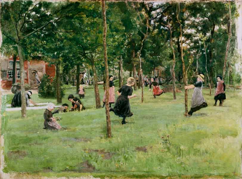Spielende Kinder im Park. von Max Liebermann