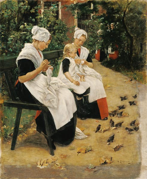 Amsterdam Orphans in the Garden, 1885 (oil on canvas) von Max Liebermann