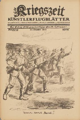 Marsch, Marsch, Hurrah! (Titelblatt der "Kriegszeit") 1914