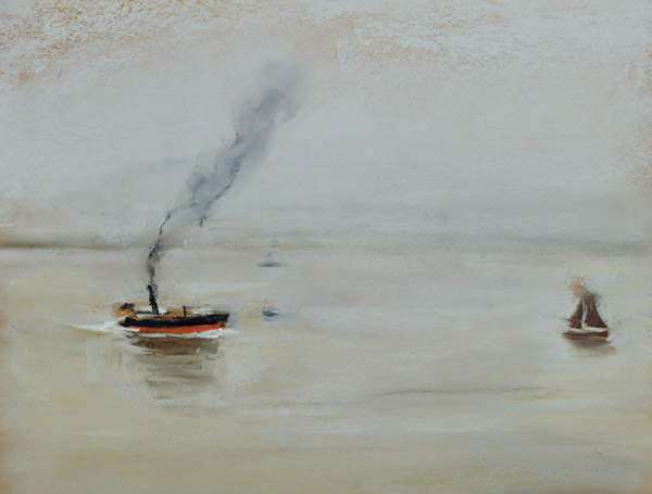 Rainy Weather on the Elbe, 1902 (pastel on paper) (see also 144743) von Max Liebermann