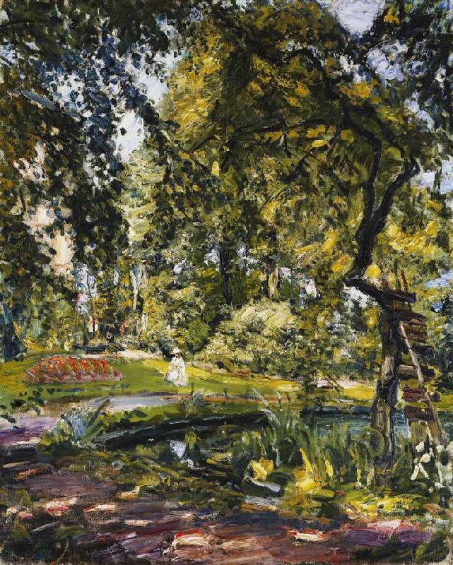 Garten in Godrammstein mit Verwachsenem Baum und Weiher von Max Slevogt