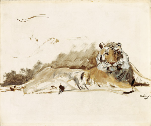 Ruhender Tiger von Max Slevogt