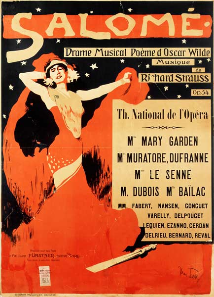 Poster advertising 'Salome', opera by Richard Strauss von Max Tilke