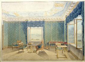 Das grüne Arbeitszimmer im Jelagin-Palast in St. Petersburg 1821