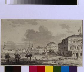 Der Moskauer Kreml vor dem Bau des Großen Kremlpalastes 1817