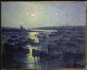 Mondnacht über dem Fischerhafen
