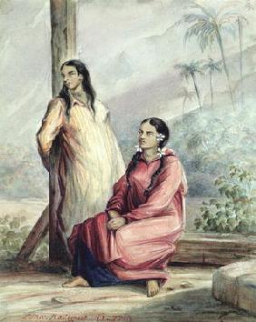 Two Tahitian Women, c.1841-48 (w/c on paper) 18th