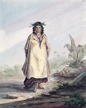 Young woman of Tahiti, c.1841-48 (pen, ink and w/c on paper) 1796