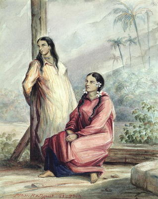 Two Tahitian Women, c.1841-48 (w/c on paper) von Maximilien Radiguet