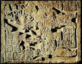 Stela depicting a High Priest and a Woman, from Yaxchilan