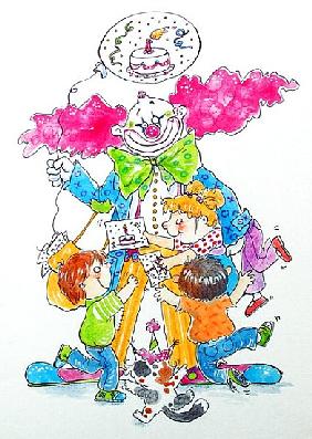 Birthday Clown (w/c & ink on paper) 