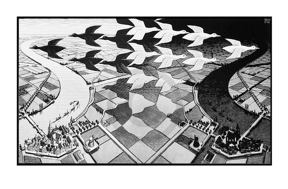 Tag und Nacht  - (ESE-07) von M.c. Escher