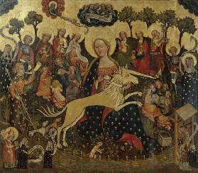 Mitteltafel des Altars mit Maria und dem Einhorn um 1410/20