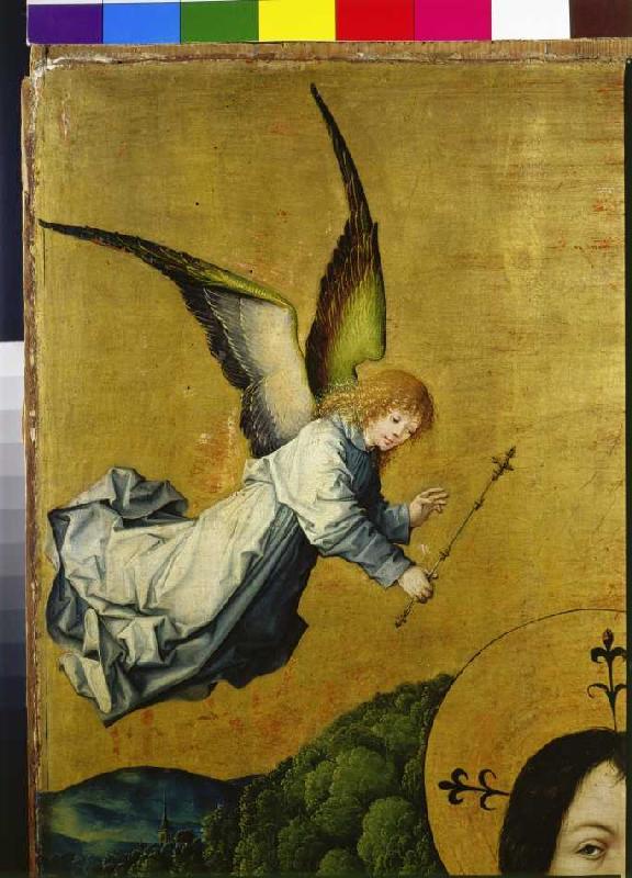 Segnender Engel Detail aus der Tafel Auferstehung Christi. von Meister des Hausbuches