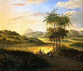 Landschaft auf Java mit Reitern von Meister (Holländischer)