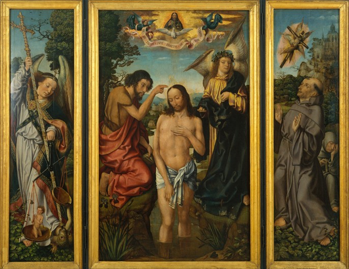 Triptychon der Taufe Christi von Meister von Frankfurt