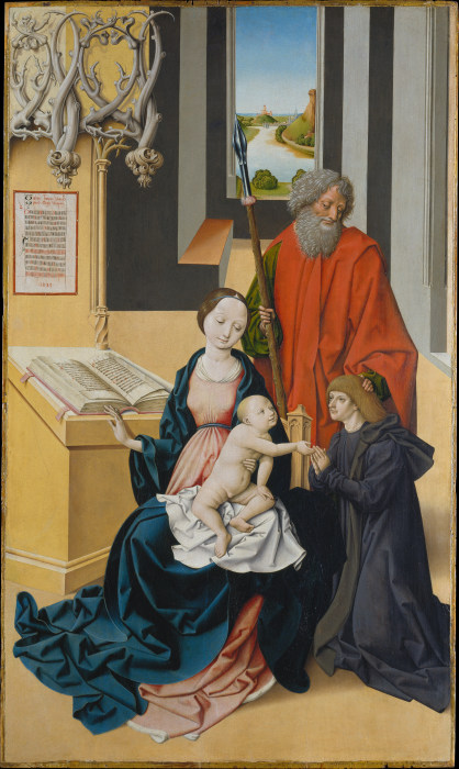 Madonna mit Kind und einem Stifter, vom heiligen Thomas empfohlen von Meister von Großgmain